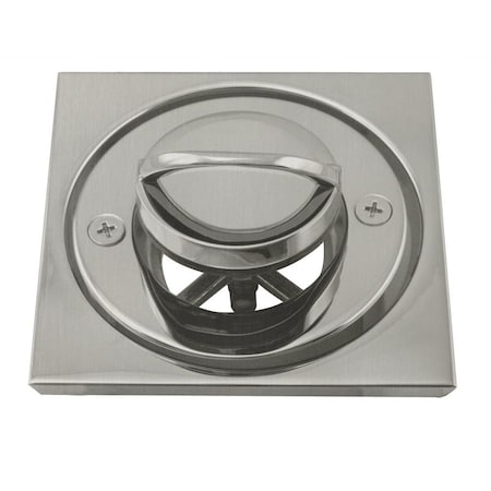 Westbrass Roman Tub Drain Trim W/ 4-1/4" OD Tile Square in Satin Nickel D3201-07